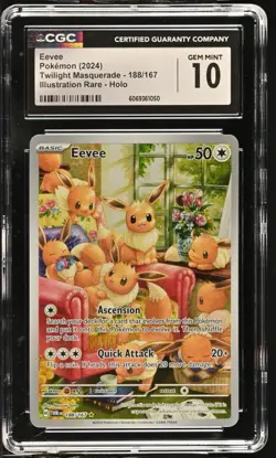 POKEMON CGC 10 Eevee 188/167 2024 Twilight Masquerade IR *1050 - Image 1