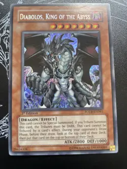 Yugioh! Diabolos, King of The Abyss Secret Rare FOTB-EN061 1st Edition NM - Image 1