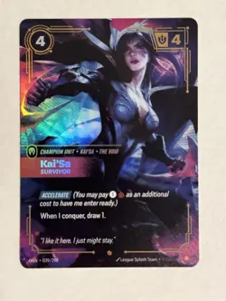 Kaisa Card Champion Rare 039/298 Kai'Sa Survivor Riftbound Foil ENGLISH - Image 1