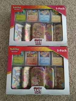 Two 2 Pokemon Scarlet And Violet 151 5 Pack Mini Tins - Costco Box 2025 - Image 1