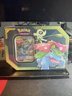 POKEMON TCG Tag Team Sealed Tin Celebi & Venusaur GX-4 Booster Pack,GX Foil Card - Image 1