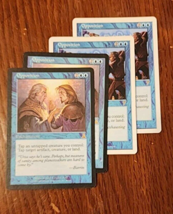 4x Opposition rare enchantment cards - 7th ed/ Urza's Legacy - NM/VG - Image 1