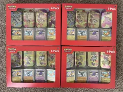 LOT OF 4 - Pokemon 4 Mini Tins + 4 Promo Cards Bundle - 151 SAMS CLUB Exclusive - Image 1