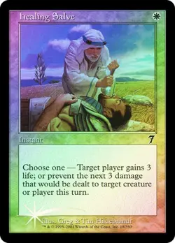 7th Edition MTG FOIL Healing Salve Magic - Image 1