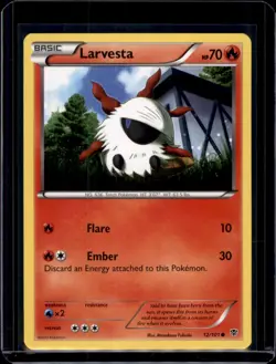 Larvesta Plasma Blast Pokemon 12/101 Common NM+ - Image 1