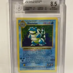 Pokemon Blastoise Base Set Shadowless Holo Rare #2 BGS 8.5 - Image 1
