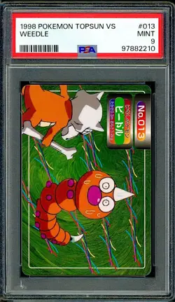 PSA 9 Weedle Japanese Topsun Vs No 013 Pokemon Marowak - Image 1