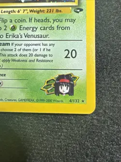 Pokemon TCG Erika’s Venusaur Gym Challenge Holo Rare 4 NM - Image 3