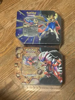 Pokemon Slashing Legends Zacian & Koraidon Pokemon Tins Set of 2 New Sealed - Image 1