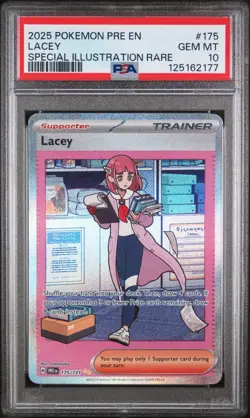 PSA 10 Lacey 175/131 Prismatic Evolutions SIR GEM MINT Pokemon TCG - Image 1