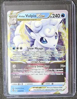 Silver Tempest Alolan VULPIX VSTAR Holo Rare #034/195 Pokemon TCG e - Image 1