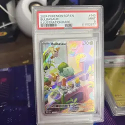 POKEMON 2024 #143/142 BULBASAUR STELLAR CROWN ILLUSTRATION RARE PSA 9 MINT - Image 1
