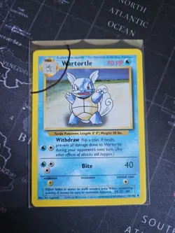 Pokemon TCG Wartortle Evolution Box Error Base Set Card 42/102 - LP - Image 1