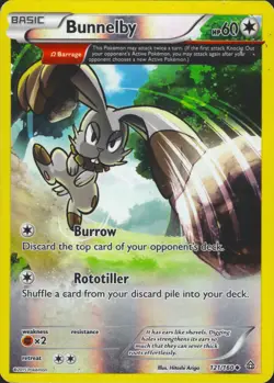 Bunnelby (Omega) 121/160 Reverse Holo XY - Primal Clash Pokemon Card LP/MP - Image 1