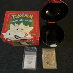 pokemon 23k gold plated togepi Box Ball And Card - Image 1