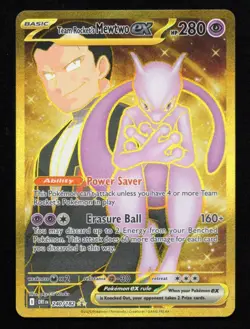 Team Rocket's Mewtwo EX 240/182 Destined Rivals Card Gold Hyper Rare - Image 1