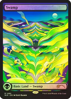 MTG FOIL Swamp Secret Lair 1480 Full Art - Secret Lair #1480 - Image 1