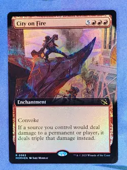 1x FOIL EXTENDED ART City on Fire, NM, MOM, Magic: the Gathering, MtG - Image 3