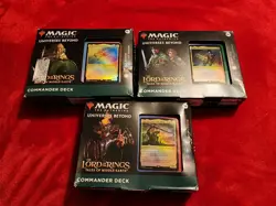 WOTC MTG Lord of the Rings-Tales of Middle Earth-3 Commander Decks Free Shipping - Image 1