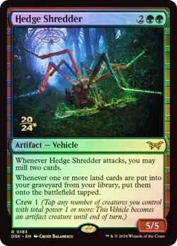 MTG FOIL Hedge Shredder Prerelease Duskmourn House of Horror - Promo: Date - Image 1