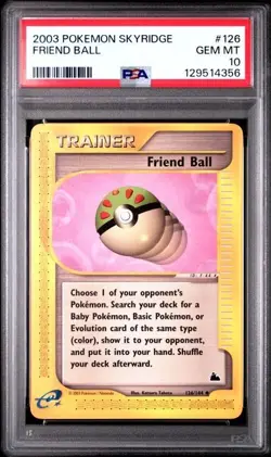 PSA 10 FRIEND BALL 126 SKYRIDGE TRAINER POKEMON MINT - Image 1