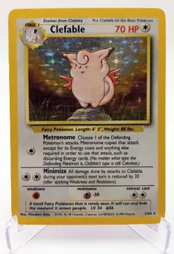 Pokemon Jungle - Clefable 1/64 - Holo Error No Set Symbol Misprint - MP and HP's - Image 1