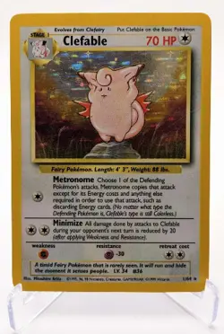 Pokemon Jungle - Clefable 1/64 - Holo Error No Set Symbol Misprint - MP and HP's - Image 3