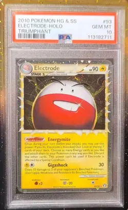 Pokemon Electrode Prime Holo 93/102 Triumphant Ultra Rare PSA 10 Gem Mint - Image 1