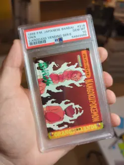 Pokemon Japanese Bandai Carddass Anime Collection #218 Onix & Ash PSA 10 - Image 1
