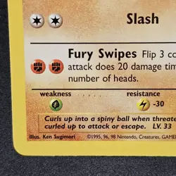 Sandslash 41/62 Weakness .......... Resistance Dots Misprint Error Pokemon TCG 1 - Image 1