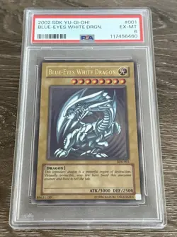 PSA 6 Yugioh Starter Deck Kaiba Ultra Rare Blue-Eyes White Dragon SDK-001 EX/MT - Image 1