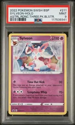 2022 POKEMON SWSH BLACK STAR PROMO #211 SYLVEON-HOLO PSA 9 - Image 1