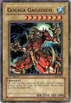 1996 Yu-Gi-Oh TCG Reptile AST-001 Gogiga Gagagigo Played #39674352 - Image 1