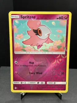 Pokemon TCG SM Unbroken Bonds Spritzee 141/214 Reverse Holo NM - Image 1