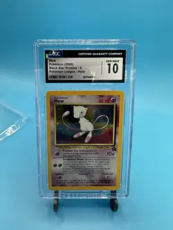CGC GEM MINT 10 MEW Holo Black Star Promo Pokemon League 9 2000 Vintage W/Swirl - Image 1