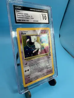 CGC GEM MINT 10 MEW Holo Black Star Promo Pokemon League 9 2000 Vintage W/Swirl - Image 2