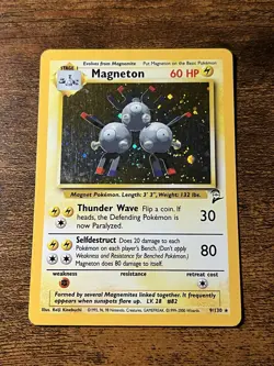 Pokemon TCG Magneton Base Set 2 9/130 Holo Unlimited Holo Rare - Image 1