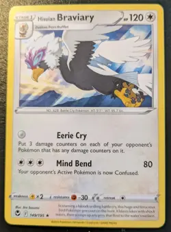 Hisuian Braviary 149/195 Rare Sword & Shield: Silver Tempest Pokemon TCG - Image 1
