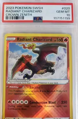 Radiant Charizard PSA 10 English Pokemon Card 020/159 Crown Zenith 2023 SWSH - Image 2