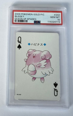 2000 Japanese Pokemon Blissey Queen of Spades Gold Playing Card PSA 10 Gem Mint - Image 1