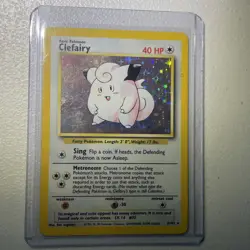 Pokemon TCG Clefairy Base Set Holo Unlimited Rare Card 5/102 LP Condition - Image 1