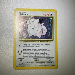 Pokemon TCG Clefairy Base Set Holo Unlimited Rare Card 5/102 LP Condition - Image 3