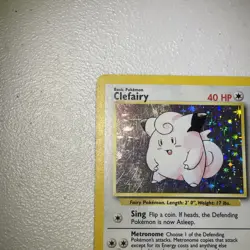 Pokemon TCG Clefairy Base Set Holo Unlimited Rare Card 5/102 LP Condition - Image 4