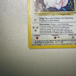 Pokemon TCG Clefairy Base Set Holo Unlimited Rare Card 5/102 LP Condition - Image 5