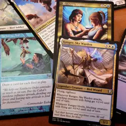 Whole COMMANDER Magic Deck MTG - Kangee Sky Warden White & Blue BIRDS Tribal - Image 1