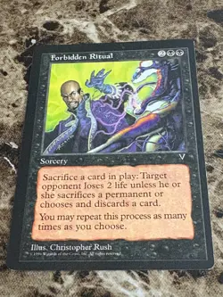 FORBIDDEN RITUAL Magic the Gathering MTG Visions MP - Image 1