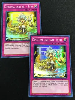 YUGIOH SPIRITUAL LIGHT ART HIJIRI GAOV-EN077 1ST SUPER X2 (NM) - Image 1