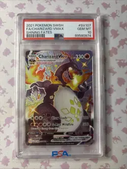 Pokemon TCG Charizard VMAX Shining Fates Shiny Vault SV107/SV122 PSA 10 - Image 1