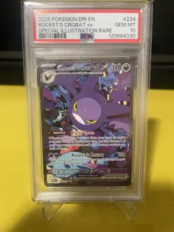 2025 POKEMON DRI EN-DESTINED RIVALS #234 TEAM ROCKET'S CROBAT EX PSA 10 - Image 1