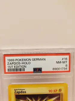 1999 pokemon German # 16 Zapdos Halo NM-MT 1ST Edition PSA 8 - Image 3